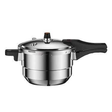 80Kpa Pressure Cooker Stainless Steel 8L Large Capacity, Pressure Canner with Steaming Rack Compatible with Gas &amp; Induction Cooker (5L)