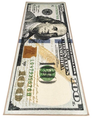 HUAHOO Money Rugs 100 Dollar Bill Runner Cool Area Rug for Living Room Kitchen Rug Laundry Runner Rug Bedroom Bathroom Mat (31.5" x 78.7")