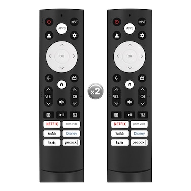 Aikaplus 2Pcs Replacement for Hisense Google Smart TV Remote,ERF3M90H Compatible with 55A68H 65A68H 75A68H 55U75H 65U75H 75U75H 55U7G 65U7G 75U7G 1-Year Full