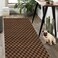 Weidear Hallway Runner Rug with Rubber Backing, Laundry Room Rug Non Slip, Washable Outdoor Indoor Rug Carpet Runner, Customized Area Rugs Mat for Entryway, Balcony, Deck-2FT x 6FT, Brown Checkered
