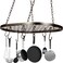 20 Inch Pots and Pans Organizer Hanging Pot Rack Pot and Pan Organizer with 20 S Hooks for Home, Restaurant, Kitchen Cookware, Utensils, Books, Household (Black)