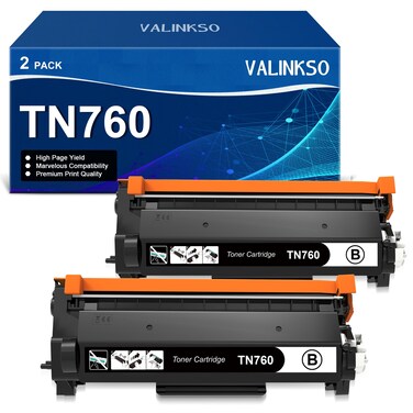Valinkso TN760 TN730 Toner for Brother Printer Replacement for Brother TN 760 TN730 TN-730 for MFC-L2710DW MFC-L2750DW HL-L2390DW HL-L2350DW HL-L2395DW HL-L2370DW DCP-L2550DW Printer&iuml;&frac14;&circ;2 Black&iuml;&frac14;&permil;
