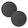 CURTA 2-Pack Restaurant Grade Non-Slip Tray, NSF, 14 Inch, Plastic Rubber Lined Round Serving Tray, Black