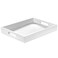 ATZYmolin Wood Serving Tray with Handles, Home Decorative Wooden Rectangle Ottoman Decor Platter Vanity Tray for Breakfast Dinner Drinks Kitchen Dining Living Bathroom Restaurants White