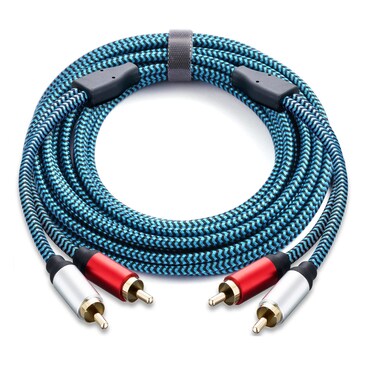 Hftywy RCA Cable 20ft 2RCA Male to 2RCA Male Stereo Audio Cable Nylon-Braided Auxiliary Audio Cord for Home Theater HDTV Amplifiers Hi-Fi Systems Speakers and etc
