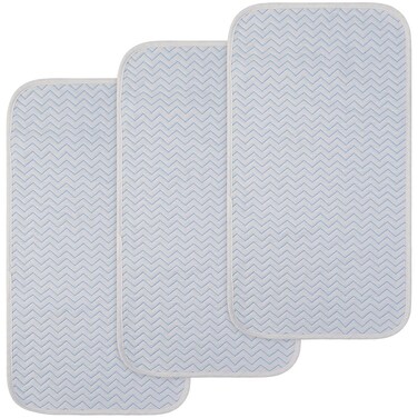 BlueSnail Ultra Soft and Absorbt Quilted Waterproof Changing Pad Liner 3pk (blue)