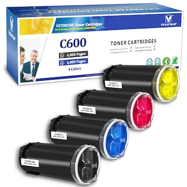 VICTORSTAR Remanufactured Toner Cartridge C600 C605 Standard Capacity 6000 Pages Yield Each Color for Xerox VersaLink C600 C605 Laser Printers (4 Colors)