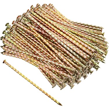 Sadnyy 100 Pcs Artificial Turf Stakes Galvanized Metal Spiral Landscape Stakes Garden Edging Spikes Lawn Edging Ground Stakes for Outdoor Tent Grass Paver Carpentry Weed Barrier(8 Inch)