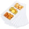 Ziliny 3 Section Serving Tray Bulk Serving Dish Compartment Appetizer Tray Plastic Dessert Platter Rectangular Divided Bowls Disposable Plate for Snack Desserts Fruit, 15 x 7 in(White,20 Pcs)