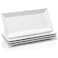 Sweese 12 Inch White Serving Platters, Porcelain Rectangular Plates, White Serving Trays for Parties - Stackable, Set of 4