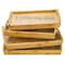 Peohud 4 Pack Bamboo Serving Trays with Handles, Rectangular Kitchen Food Tray for Eating, Dinner Trays for Eating on Couch, Wood Serving Platter for Breakfast, Tea, Bar, Restaurant, Party or Bed
