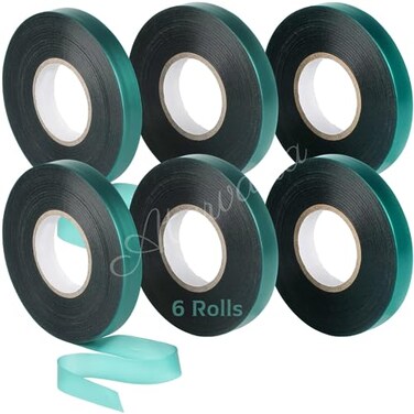 6 Rolls Stretch Tie Tape (147.6 Feet/Roll), Atarvana 0.5 Inch Garden Tie Tape (885.6 Feet in Total) Thick Plant Ribbon Stretchy Soft Vinyl Tape Garden Green Vinyl Stake for Indoor Outdoor Patio