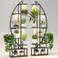 BLAZPATH Plant Stand Shelf Indoor with 6 Grow Light, 7 Tier 65" Tall 2 Pack Half Moon House Display Rack Organizer for Large Planter Pot, Black Symmetric Circle Herb Holder Inside with Hanging Hook