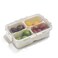 Menae Moon 4 Comparments Divider Snack Tray with Secure Lid and Handle, Portable Party Platter, Reusable &amp; Easy Carry Handle Charcuterie Container for Party, Veggies, Snack, Fruit