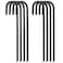 FEED GARDEN 12 Inch 8 Pack Rebar Stakes Heavy Duty J Hook, Galvanized Ground Stakes Tent Stakes Steel Ground Anchors, Chain Link Fence Stakes, Trampoline Stakes, Black