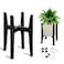 OERGKE Adjustable Plant Stand Indoor, Bamboo Mid Century Modern Plants Stands, Corner Flower Holder for Living Room, Fits 8 to 12 Inches Pots, (Pot &amp; Plant Not Included)(Black, 1 Pack)