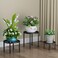 Zhongma Set of 3 Metal Plant Stand for Heavy Potted Plant, 220 LBS Capacity &amp; Heavy Duty Construction, Low Plant Stand for Home Indoor and Outdoor, Sturdy Plant Stand without Installation Required