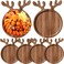 Ziliny 6 Pcs Christmas Appetizer Platter 12 Inch Christmas Cutting Board Acacia Christmas Serving Trays Wood Charcuterie Board Tray Snack Dessert Candy Dish Plate for Kitchen Gifts(Deer Antle)