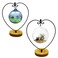 YY YEARCHY Ornament Stand Display Metal Stand Air Plant Stand Flower Pot Holder Iron Pothook Stand for Hanging Glass Globe Ball (Heart round wood 2Pcs)