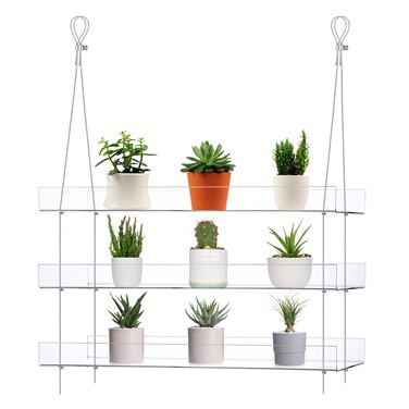 GREANER Window Shelf for Plants, Window Plant Shelves, Acrylic Window Shelves for Living Room, Bedroom, Kitchen, Bathroom, Window Sill Flower Pot Organizer for Plant, Flower, Pot