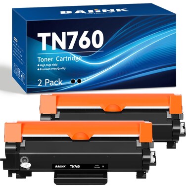 BAIINK Compatible TN760 Toner for Brother Printer Replacement for Brother TN760 TN 760 TN730 TN 730 Toner TN-730/TN-760 for MFC-L2710DW HL-L2350DW HL-L2370DWXL MFC-L2750DW DCP-L2550DW HL-L2395DW