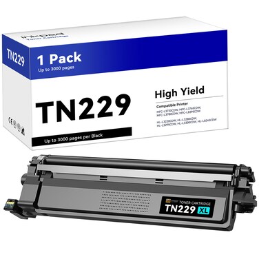 TN229XL TN229 Toner Cartridge Replacement for Brother TN 229 229XL TN-229XL TN-229 use with MFC-L3780CDW HL-3280CDW MFC-L3720CDW HL-3220CDW   Print up to 3,000 Pages (Black, 1BK)