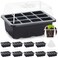 MIXC 10 Packs Seed Starter Tray Seed Starter Kit with Humidity Dome (120 Cells Total Tray) Seed Starting Trays Plant Starter Kit and Base Mini Greenhouse Germination Kit for Seeds Growing Starting
