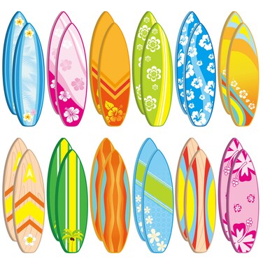 24 Pcs Surfboard Sticky Notes Hawaiian Fun Sticky Notes Summer Themed Surfboards Note Pads Beach Notepad Self Stick Note Pads Adhesive Memo Pads for Kids Office School Holiday Summer Luau Party Favors