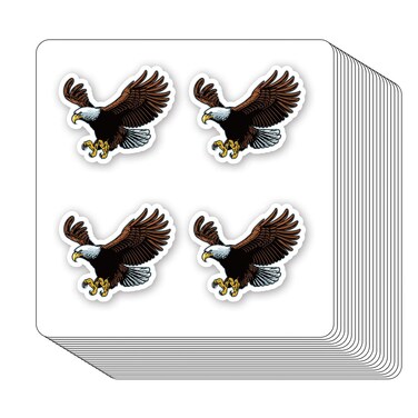 Bald Eagle Stickers 1in for Scrapbooking, Arts, Craft, Kids DIY, Calendars Journals 80-Pack