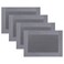 Placemats Set of 4 Table mats Woven Dining Kitchen Place mats Waterproof Washable Indoor Vinyl Plastic Non-Slip wipeable Large Rectangle Under Plate for Outdoor Easy Clean 12 X 18 inch strip GRAY DARK