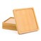 Cosmos 4 Pcs Bamboo Plant Saucer Succulent Pot Holder Drainage Tray with Raised Edge for 3.5 Inch Small Plant Flower Pots (Square Shape)