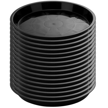 Honeydak 16 Pcs 11.8" Round Planter Trays Plastic Plant Tray Plant Saucers Black Drip Trays Thick Plant Dish Sturdy Flower Pot Saucer for Indoor Outdoor Garden