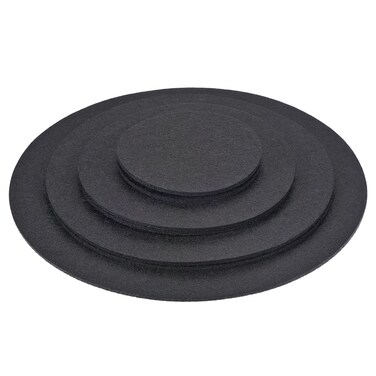 MECCANIXITY Plant Coasters 4 6 8 10 Inch Reversible Absorbent Waterproof Round Felt Pad Mat, Black 8in1 Set