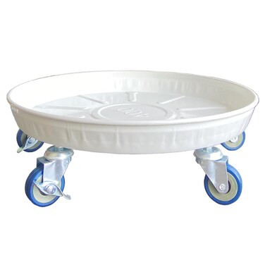 SKAFORZ Planter Caddy with Wheels Extra Large Heavy Duty Metal Plant Stand with Wheels Plant Dolly for Garden Plant Pot Flowerpot Tray Indoor Outdoor 18Inches White 1Pcs