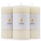 AGLARY 3PCS 3 * 6&quot; Large Beeswax Pillar Candles,Handmade Pure Beeswax Rolled Candles, Dripless &amp; Smokeless&iuml;&frac14;&OElig;White