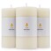 AGLARY 3PCS 3 * 6" Large Beeswax Pillar Candles,Handmade Pure Beeswax Rolled Candles, Dripless &amp; Smokeless&iuml;&frac14;&OElig;White