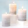 FLAVCHARM Set of 3 Scented Pillar Candles Creamy Coconut Scented Candles 3 x 4 Long-Lasting Candles Scented White Candles Palette Pillar Candles Clean Burning No Drip Candles Gift for Home Party Decor