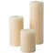 Mister Candle Unscented Dripless Pillar Candles Set of 3, Hand Poured 3 Inch Candles, Premium Wax, Decorative Pillar Candles Made in USA, (3" x 4", 3" x 6", and 3" x 9", Ivory)
