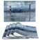 Blue and Grey Placemats Set of 4 Modern Abstract Art Placemats Heat Resistant Non-Slip Artwork Dining Placemats Washable Table Mats for Home Kitchen (Blue and Grey, 18"X12")