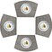 homEdge PVC Placemat, Wedge Place Mats, Washable Vinyl Placemats, for Round Table Set of 4-Linen Gray