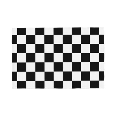 Fiokroo Black White Checkered Print Placemats Set of 6 Checkerboard Table Mats Table Tableware Place Mats with Non-Slip Heat-Resistant Washable for Dining Home Kitchen Party Indoor