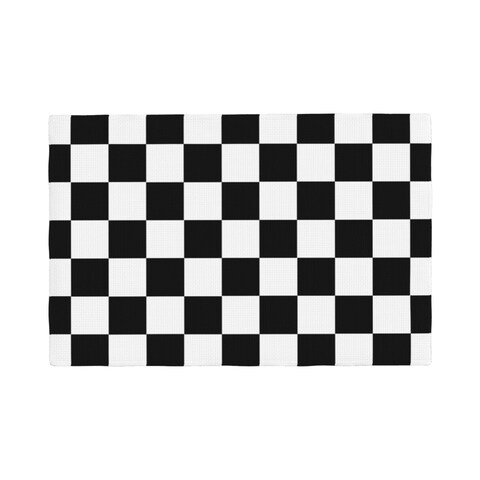 Fiokroo Black White Checkered Print Placemats Set of 6 Checkerboard Table Mats Table Tableware Place Mats with Non-Slip Heat-Resistant Washable for Dining Home Kitchen Party Indoor