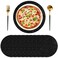 Roshtia 100 Pcs Paper Placemat Disposable Placement Mats for Dining Table Bulk Paper Round Mats Place Decorative Table Mats for Wedding Banquet Party (Black,11.8 Inch)