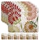 Casaido Placemats for Dining Table Set of 6, Flowers Leather Placemats and Coasters.Environmental Table Mats Wipeable Easy Clean for Kitchen Dinner Party.Placemat 6pcs(17x12 inches) with Coasters 6pcs