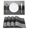 HeloHo Black Placemats Set of 4 Heat-Resistant Washable Place Mats Non-Slip Vinyl Woven Table Mats Wipeable Placemat for Kitchen Dining Table Decoration Indoor Outdoor