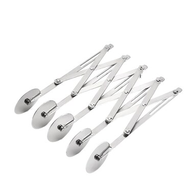 Multi-Wheel Cutter, 5 Wheel Pastry Cutter Pizza Cutter Stainless Steel Pastry Knife for Pizza Pie Baking Cookie Dough Divider Silver