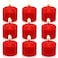 8 Hour Burgundy Votive Candles for Weddings Party Christmas and Emergency, Set of 9 Unscented Bulk Candles for Restaurants and Home Decoration