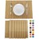 ANDSTAR Set of 8 Pcs Bamboo Placemats Sushi Rolling Mat Japanese Style Natural Anti-Slip, Washable Heat-Resistant Table Mats for Dining Room and Kitchen&iuml;&frac14;&circ;Brown&iuml;&frac14;&permil;