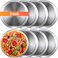 Thenshop 8 Pieces Pizza Pans Bulk Stainless Steel Pizza Pans Sets Round Bakeware Pizza Trays for Oven Kitchen Baking Home Restaurant Safe Sturdy Reusable Easy Clean (Silver,9 Inch)