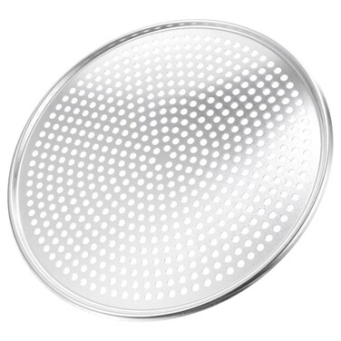 BESTonZON 16 Inch Stainless Steel Pizza Tray, Stainless Steel Non-stick Pizza Pan with Holes Stainless Steel Mesh Pizza Pan, Round Crisper Tray Baking and Serving Sheet for Oven Home Restaurant